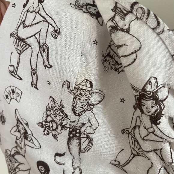 Reformation Kaleb Linen Top - Viva Las Vegas Print - Picture 5 of 5